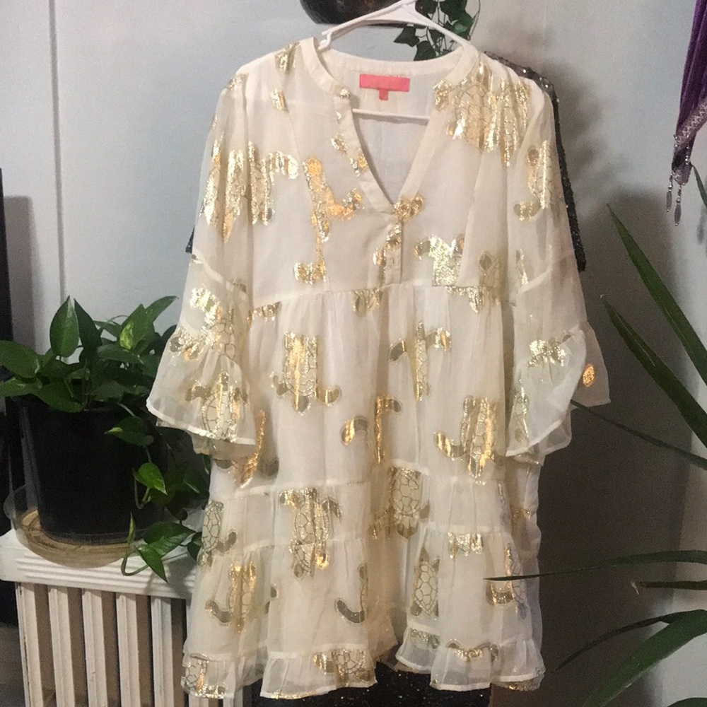 Elegant Gold and Cream Women's Top
